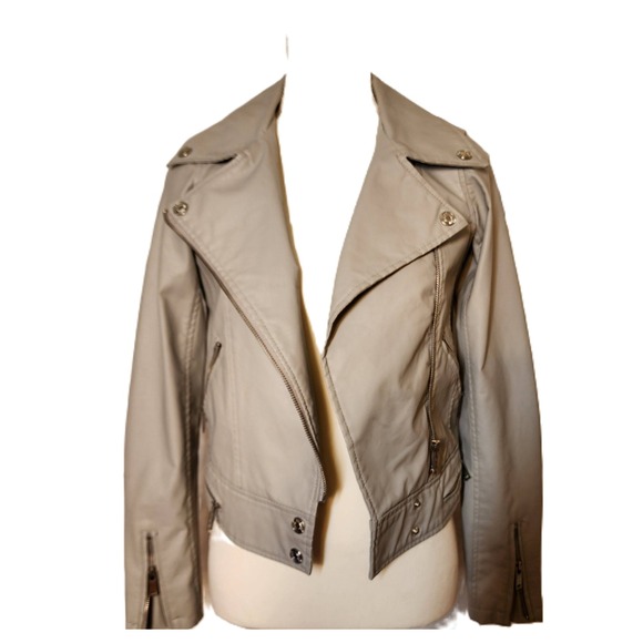 therapy Jackets & Blazers - Therapy Grey Asymmetrical Zipper Notched Lapel Biker Jacket Women's Small